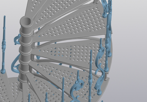 Чугунная винтовая лестница "Конверсия", фото 5